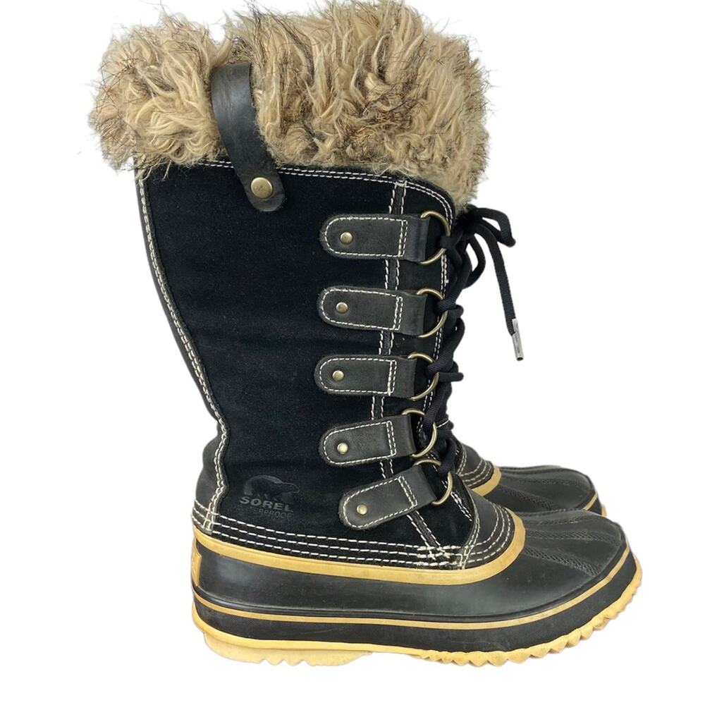 Sorel Joan of Arctic Boots Waterproof Winter Snow Black Sz 6